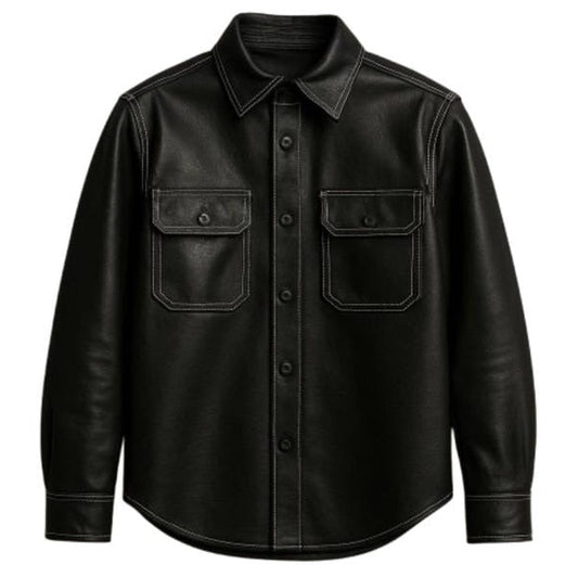 Premium Genuine Leather Shirt – Classic Fit, Stylish & Durable
