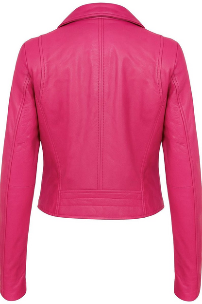 Lambskin Leather Biker Jacket: Slim Fit Racer Style