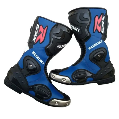 Suzuki GSXR Motorbike Leather Racing Boots Motorcycle Shoes Sport Leather Riding