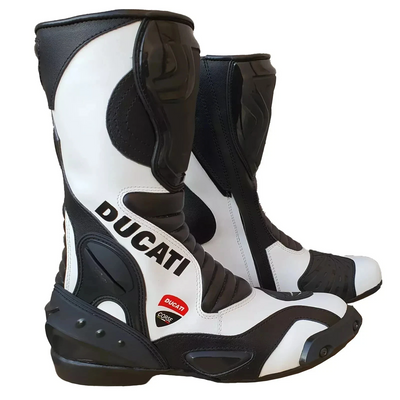DUCATI Motorbike Leather Racing Boots Motorcycle Shoes Sport Leather Riding (Copy)