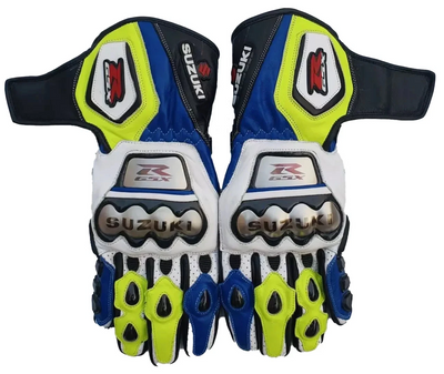SUZUKI  Biker Motorcycle Leather Gloves Motorbike Racing Leather Gloves CE
